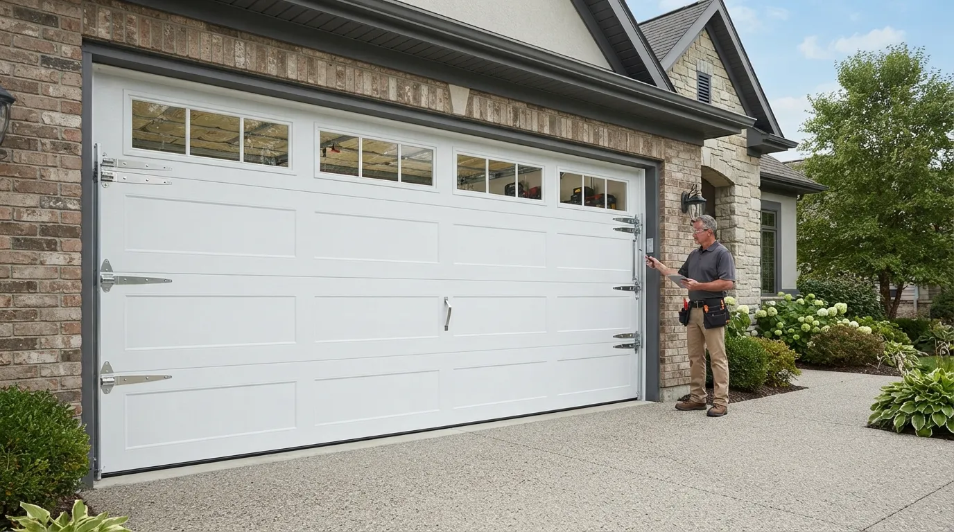 New residential garage door installed on a Peoria Arizona home